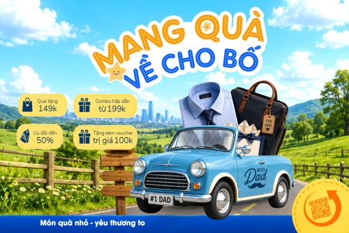 Mẫu thiết kế Bài post MXH ngang Mang quà về cho bố 1781078462