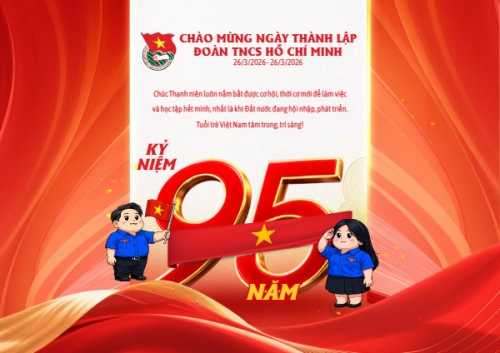 Mẫu thiết kế Thiệp chúc mừng Chào mừng kỷ niệm ngày thành lập Đoàn TNCS Hồ Chí Minh 26/3 1781074577