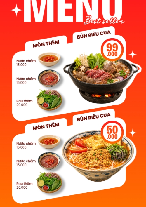 Mẫu thiết kế Menu tờ rời (dọc) Bảng giá món ăn 1781074573