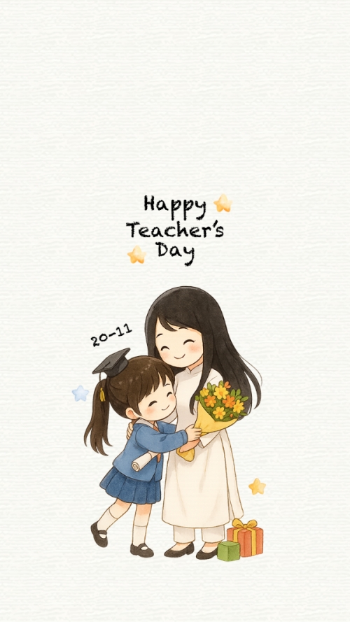 Mẫu thiết kế Hình nền điện thoại Happy Teacher's Day 1781553680