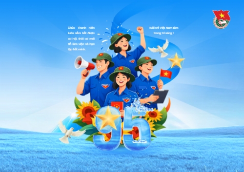 Mẫu thiết kế Thiệp chúc mừng Chào mừng kỷ niệm ngày thành lập Đoàn TNCS Hồ Chí Minh 26/3 1781074577