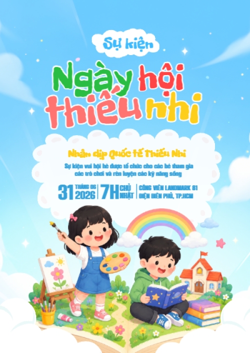 Mẫu thiết kế Thư mời Ngày hội thiếu nhi 1780421925