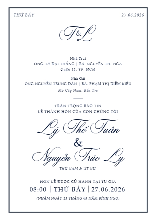 Mẫu thiết kế Ruột thiệp cưới Thiệp cưới Navy Vows 1780431320