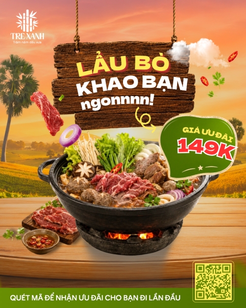 Mẫu thiết kế Bài post MXH dọc Lẩu bò khao bạn 1781349487