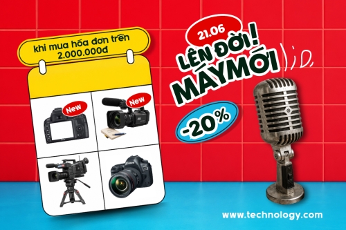 Mẫu thiết kế Bài post MXH ngang Lên đời máy mới 1781065810