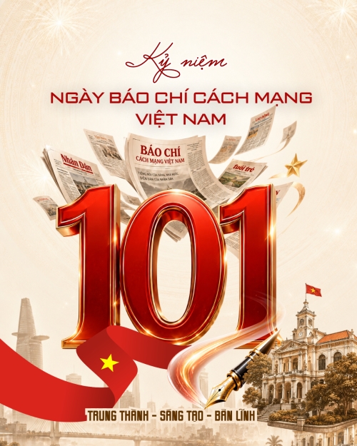 Mẫu thiết kế Bài post MXH dọc Kỷ niệm 101 năm ngày báo chí 1780718670