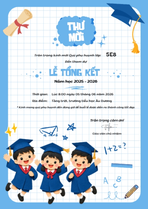 Mẫu thiết kế Thư mời Thư mời lễ tổng kết 1780511889