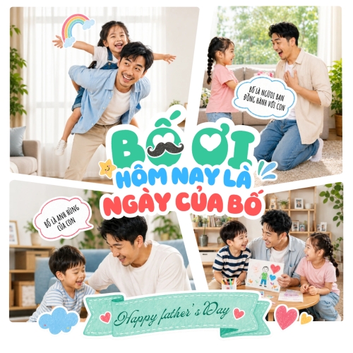 Mẫu thiết kế Bài post MXH vuông hôm nay là ngày của bố 1780713140