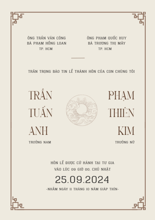 Mẫu thiết kế Ruột thiệp cưới Nét Duyên, truyền thống, traditional, dân gian, chibi, dễ thương 1780431488