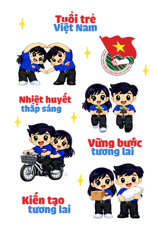 Mẫu thiết kế Nhãn Sticker - Sticker Sheets Chào mừng kỷ niệm ngày thành lập Đoàn TNCS Hồ Chí Minh 26/3 1781535420