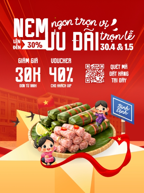 Mẫu thiết kế Banner dọc Nem ngon trọn vị ưu đãi trọn lễ 1781696357