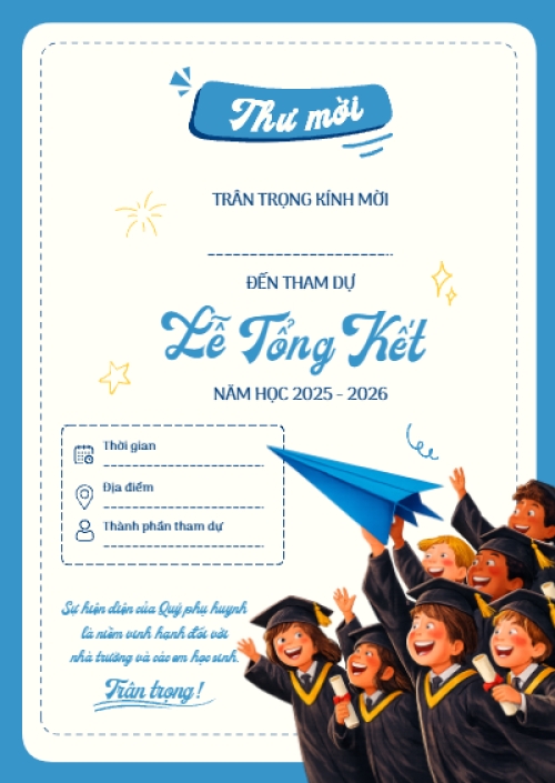 Mẫu thiết kế Thư mời Thư mời lễ tổng kết 1781073897