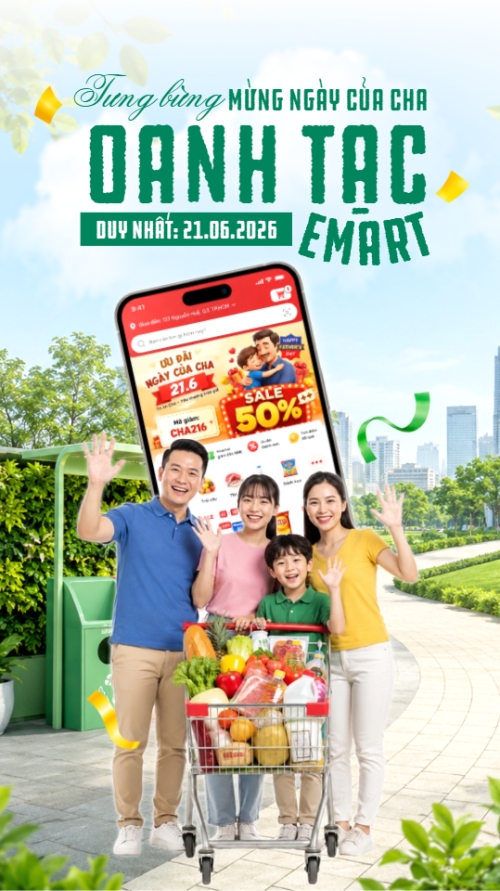 Mẫu thiết kế Bài post MXH (9:16) Tưng bừng mừng ngày của cha oanh tạc emart 1781530642