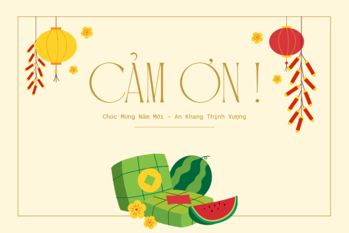 Mẫu thiết kế Thank you card Tết, Xuân, Ất tỵ, 2025, năm 2025, hoa lá, thuần Việt, cổ điển 1781080527