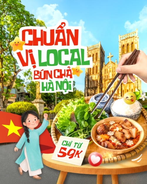 Mẫu thiết kế Bài post MXH dọc Chuẩn vị Local bún chả Hà Nội 1781350170