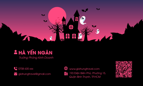 Mẫu thiết kế Danh thiếp Halloween, du lịch, travel, tourism, trải nghiệm, khám phá 1780252419