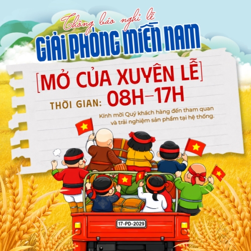 Mẫu thiết kế Bài post MXH vuông Lịch nghỉ lễ 30/4-1/5 1781073534