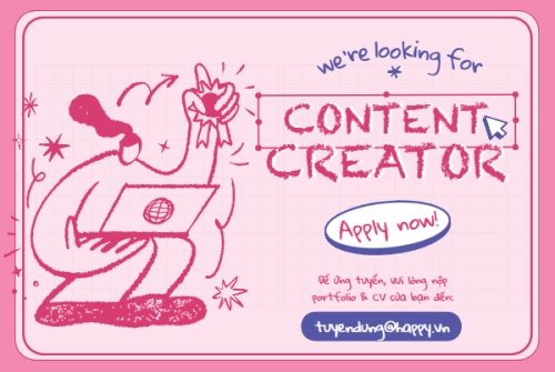 Mẫu thiết kế Banner Facebook ngang Content creator, nhà sáng tạo nội dung, tuyển dụng, văn phòng, office, dễ thương, cute, đơn giản, simple 1781534793