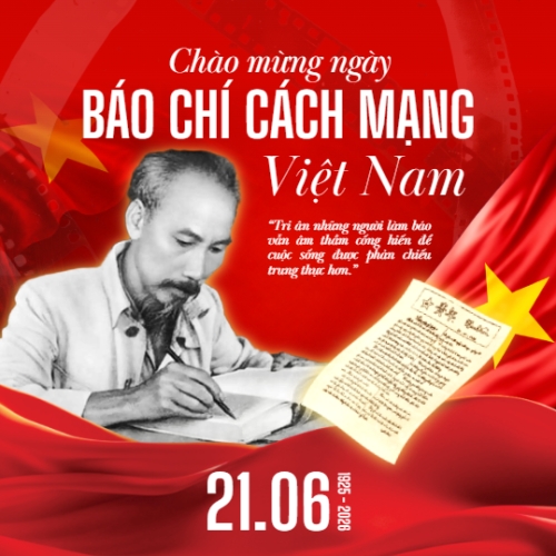 Mẫu thiết kế Bài post MXH vuông Chào mừng ngày Báo chí Cách mạng Việt Nam 21/6 1780511888
