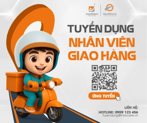 Mẫu thiết kế Bài post MXH ngang 	Giao hàng, shipper, tuyển dụng, văn phòng, office, dễ thương, cute, đơn giản, simple 1781079783