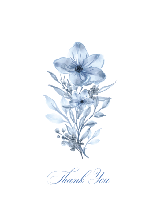 Mẫu thiết kế Ruột thiệp cưới Dusty Blue, hoa lá, thiên nhiên, floral 1780431487