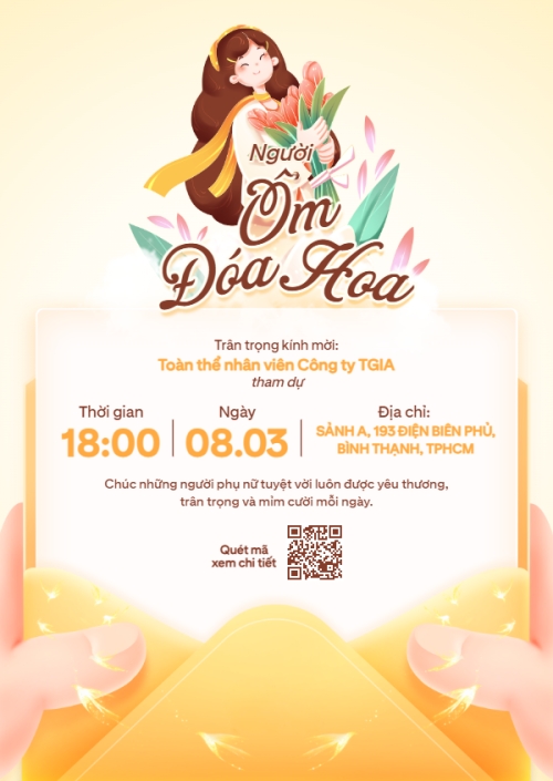 Mẫu thiết kế Thư mời Người ôm đóa hoa 8/3 1780596812