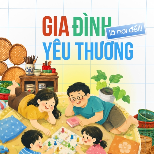 Mẫu thiết kế Bài post MXH vuông Gia đình là nơi để về 1780511883