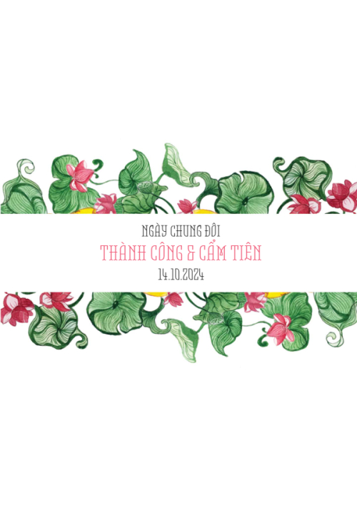 Mẫu thiết kế Ruột thiệp cưới Hương Sen, truyền thống, traditional, dân gian, dễ thương 1780431493