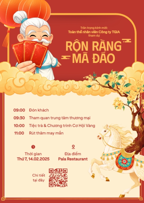 Mẫu thiết kế Thư mời Rộn ràng mã đáo 1780421925
