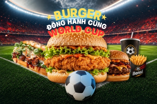 Mẫu thiết kế Bài post MXH ngang Burger đồng hành cùng worldcup 1781494197