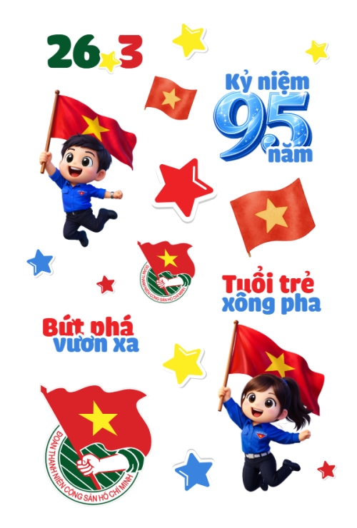Mẫu thiết kế Nhãn Sticker - Sticker Sheets Chào mừng ngày thành lập Đoàn TNCS Hồ Chí Minh 1781535420
