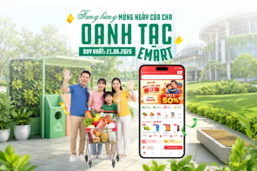 Mẫu thiết kế Bài post MXH ngang Tưng bừng mừng ngày của cha oanh tạc emart 1781065810