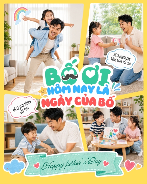 Mẫu thiết kế Bài post MXH dọc Hôm nay là ngày của bố 1780429823