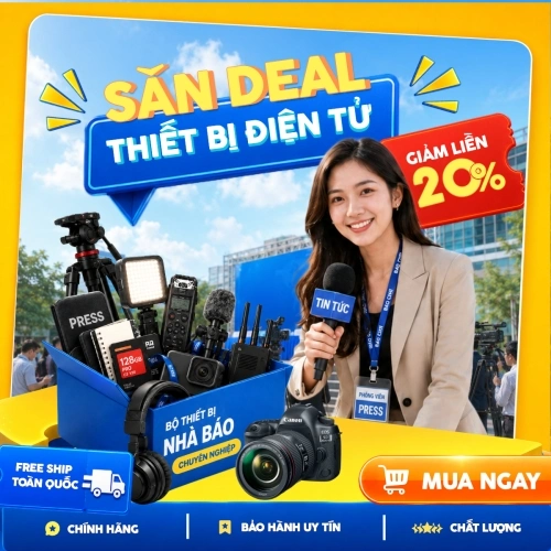 Mẫu thiết kế Bài post MXH vuông Săn deal thiết bị 1781667405