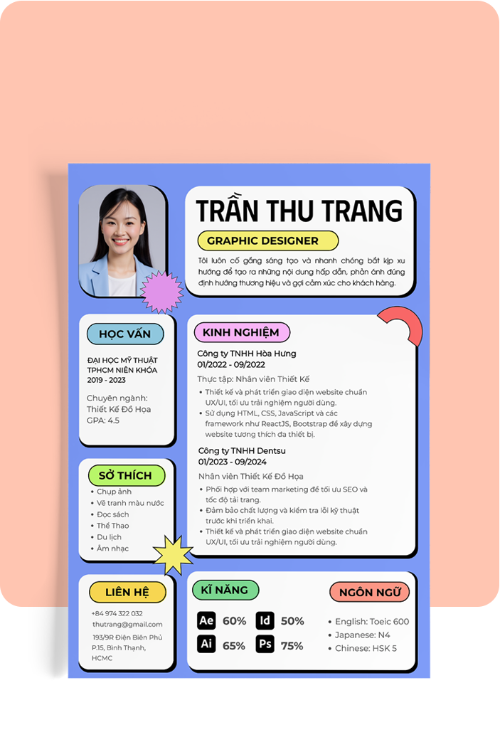 Mẫu thiết kế Hồ sơ xin việc