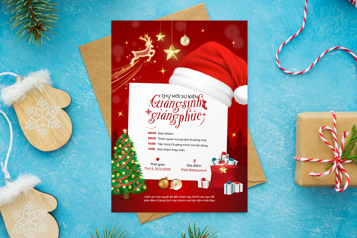 Top 99+ mẫu thư mời, thiệp mời tham dự Tiệc Giáng Sinh đáng yêu, sáng tạo và mới nhất
