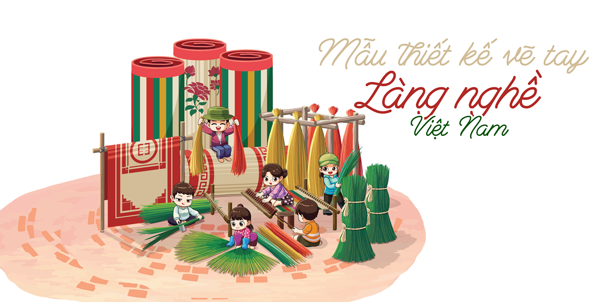 Làng nghề Việt Nam là nét đẹp truyền thống được thể hiện qua nét vẽ tay của hoạ sĩ nhà Penci
