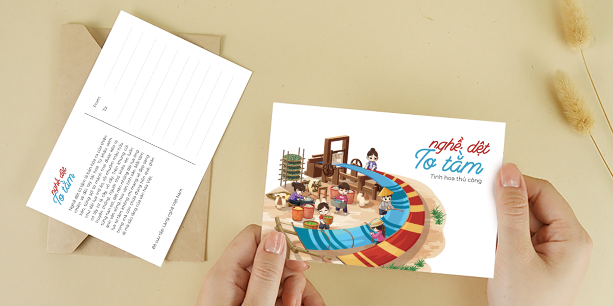 Top 20+ Postcard vẽ tay tái hiện những làng nghề thủ công ở Việt Nam đặc sắc, ấn tượng