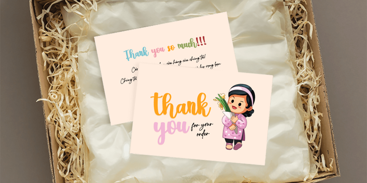 Hướng dẫn tự thiết kế Thank You Card dễ thương cho shop quần áo, phụ kiện bằng công cụ Penci