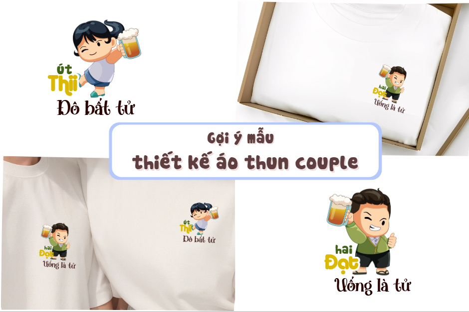 Tổng hợp các mẫu áo đôi đẹp cá nhân hóa, tự thiết kế và in áo theo yêu cầu đơn giản cho các cặp đôi