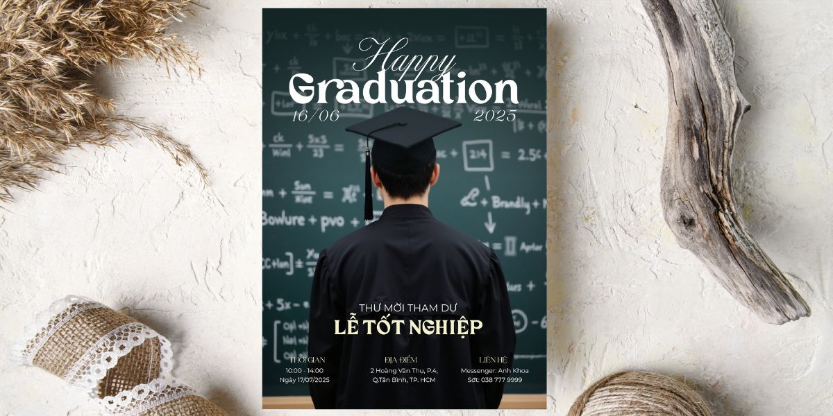 Gợi ý 40+ mẫu thiết kế Thư mời tham dự lễ tốt nghiệp đẹp, sáng tạo, tự thiết kế chuẩn phong cách 2025