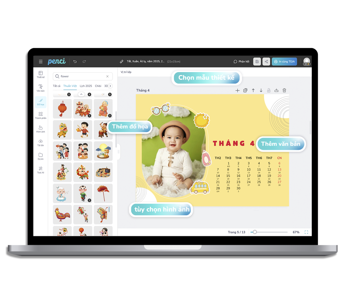 Cách tạo lịch in ảnh cá nhân đơn giản